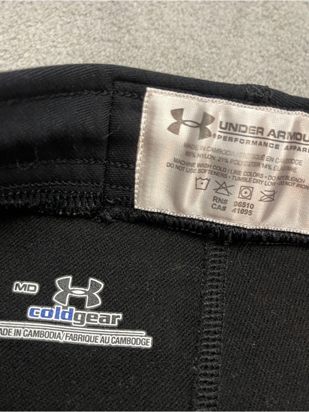 Mens Vintage Under Armour Spandex Tights Compression Pants Black M Cold gear